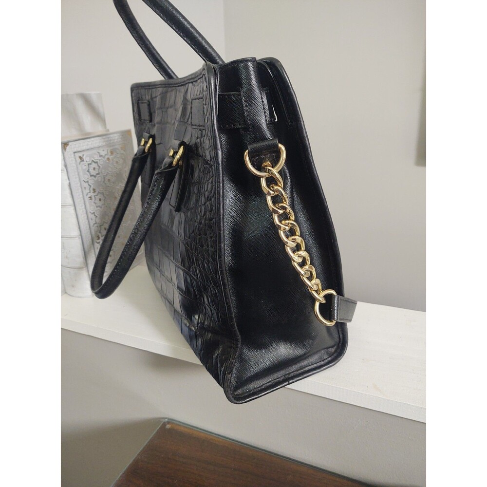 Michael Kors Fur, Snake & Croc Embossed Hamilton Satchel Handbag - Picture 7 of 12